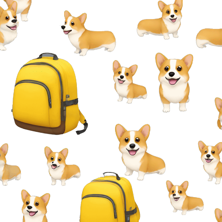 corgi inside yellow backpack emoji