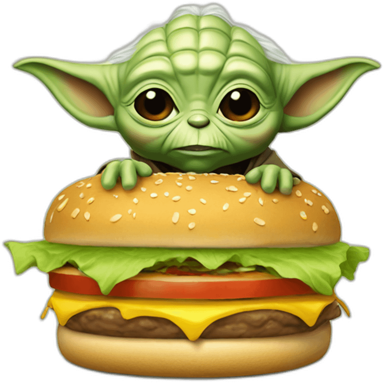 Yoda ate a burger emoji