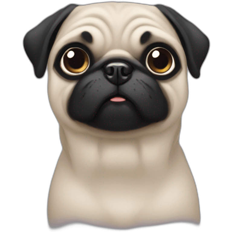 Black pug dog emoji