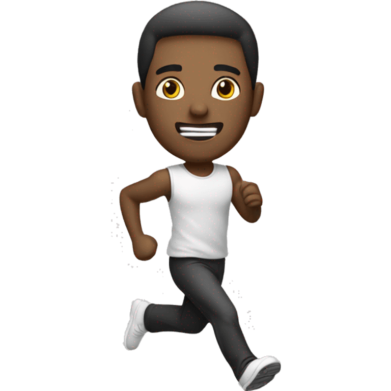 man running black and white emoji