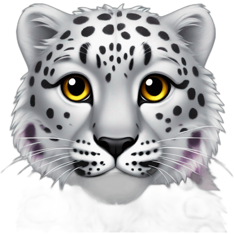 snow leopard with rainbow spots emoji