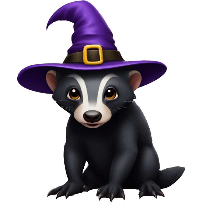 honey badger wearing a witch hat emoji