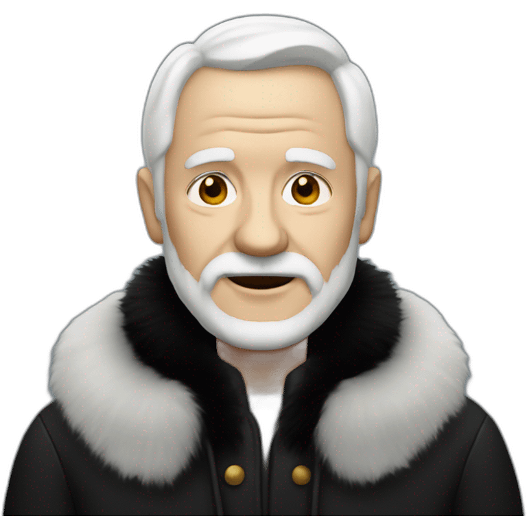 white old man with black Fur coat emoji