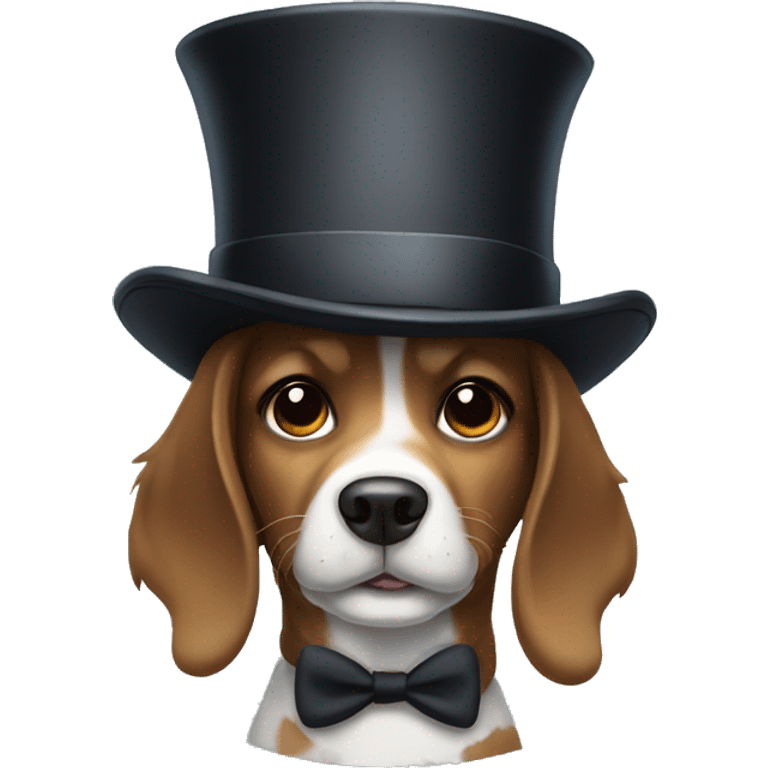 Top hat dog emoji