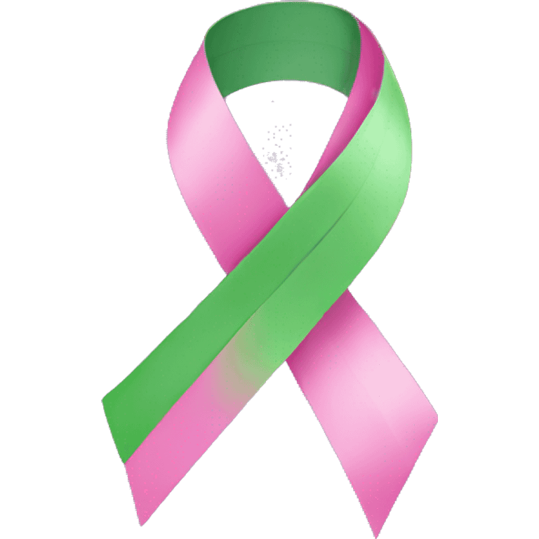 pink, purple and green ribbon emoji