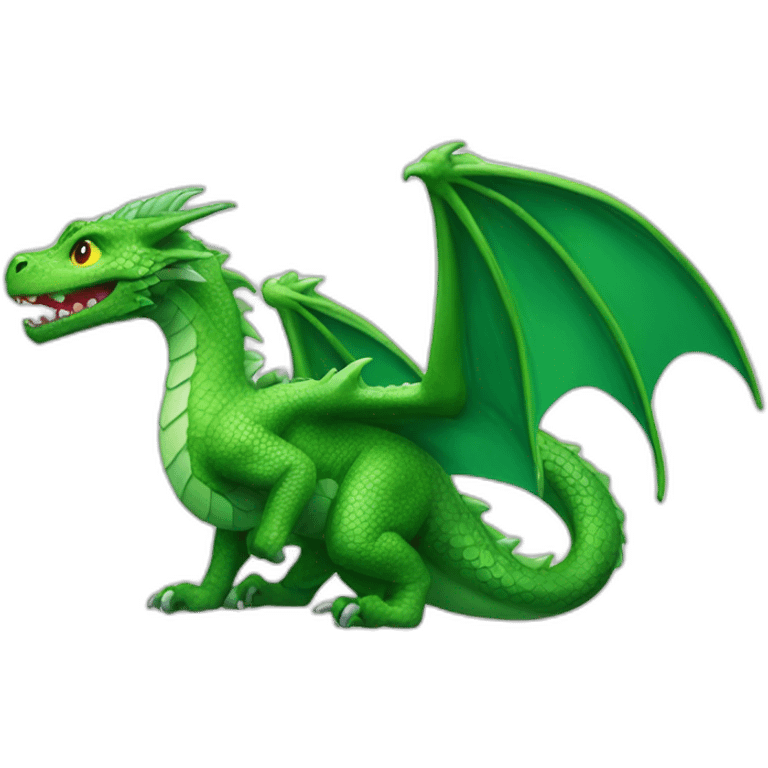 A green dragon who play video games emoji