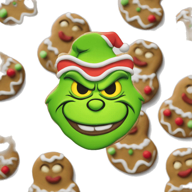 The grinch gingerbread cookie emoji