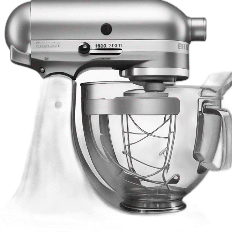 Silver Stand mixer with glass bowl emoji