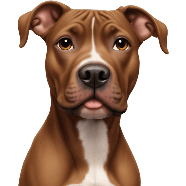 Young all brown pitbull with black nose emoji