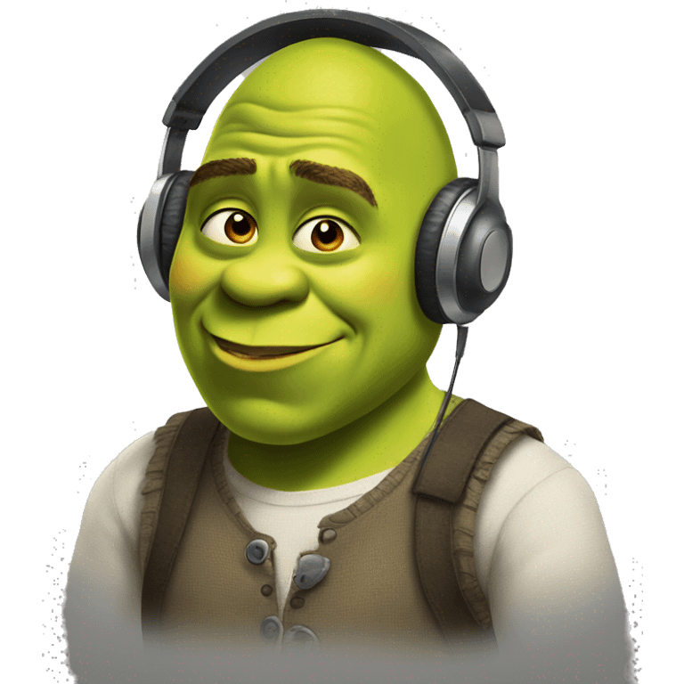 shrek funny with headphones emoji