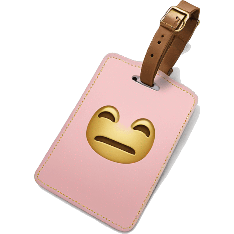 Light pink and gold luggage tag emoji