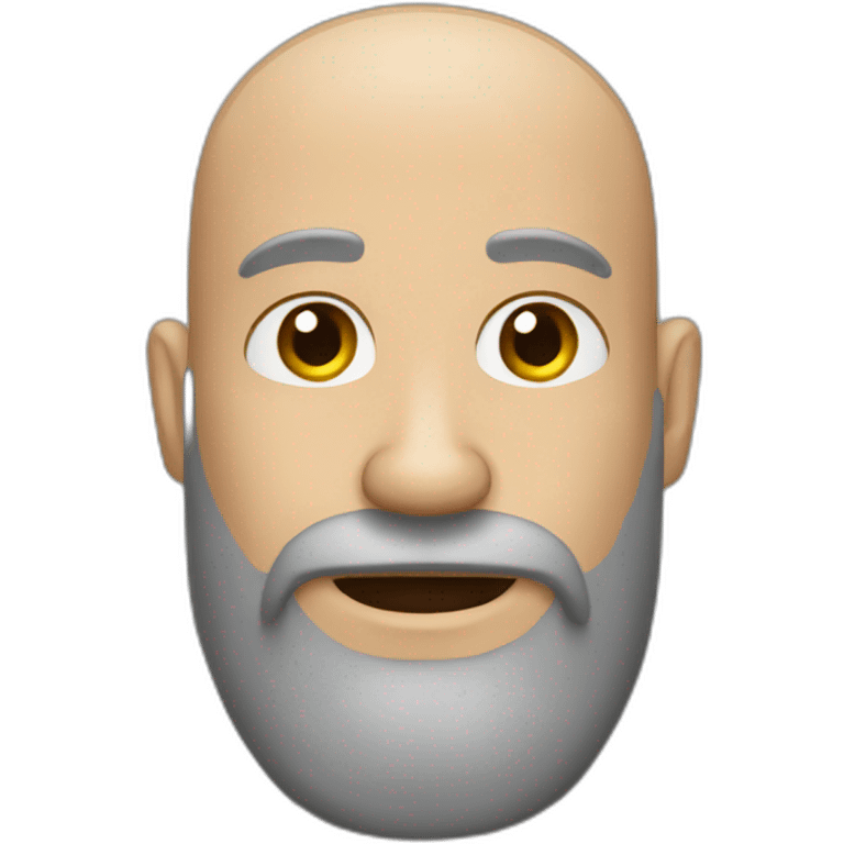 Bearded man with baldness emoji