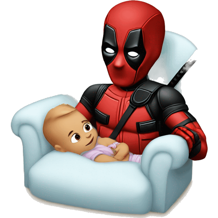 Deadpool with baby emoji