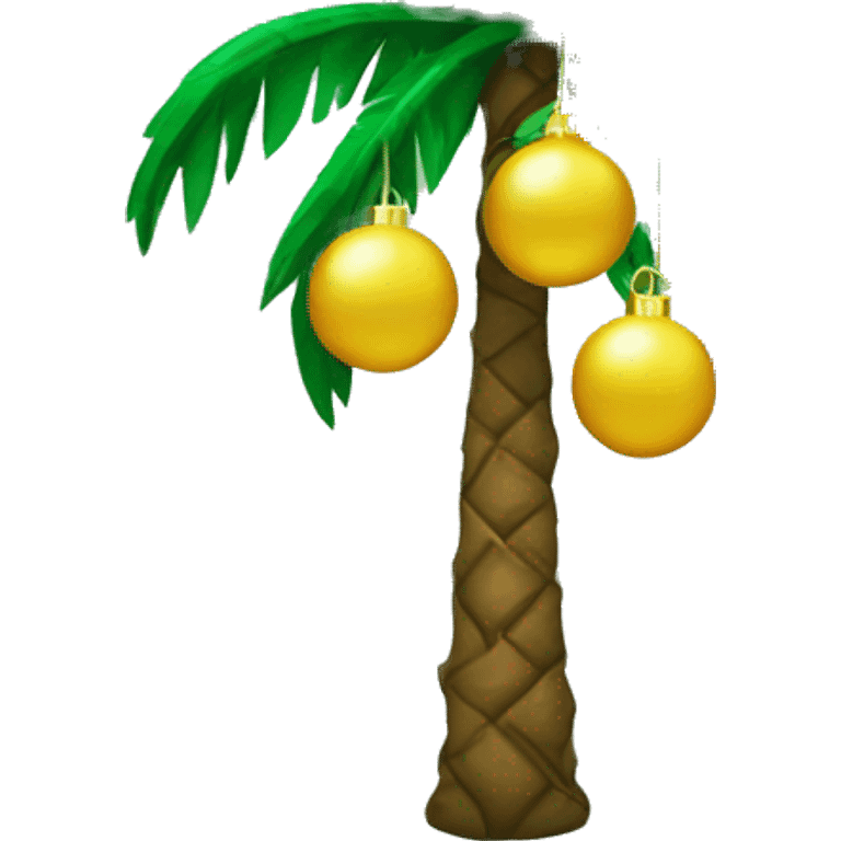 Christmas palm tree with ornaments  emoji