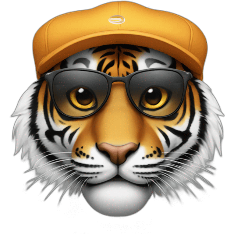 Tiger with cap and sunglasses emoji