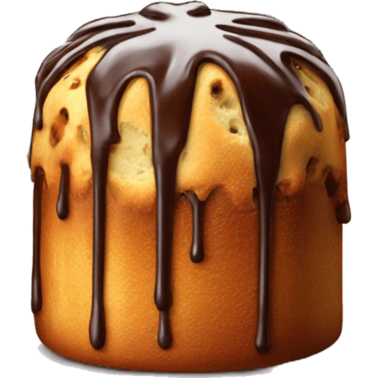 Full chocolate drip panettone emoji