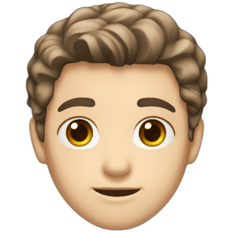 young,male,diamons face,  white skin, brown eyes, straigh hair, teacher emoji