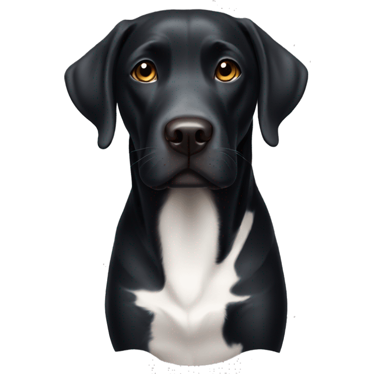 Black Labrador with white neck emoji