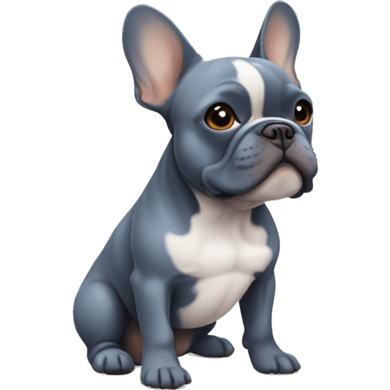 Blue french bulldog with tan markings emoji