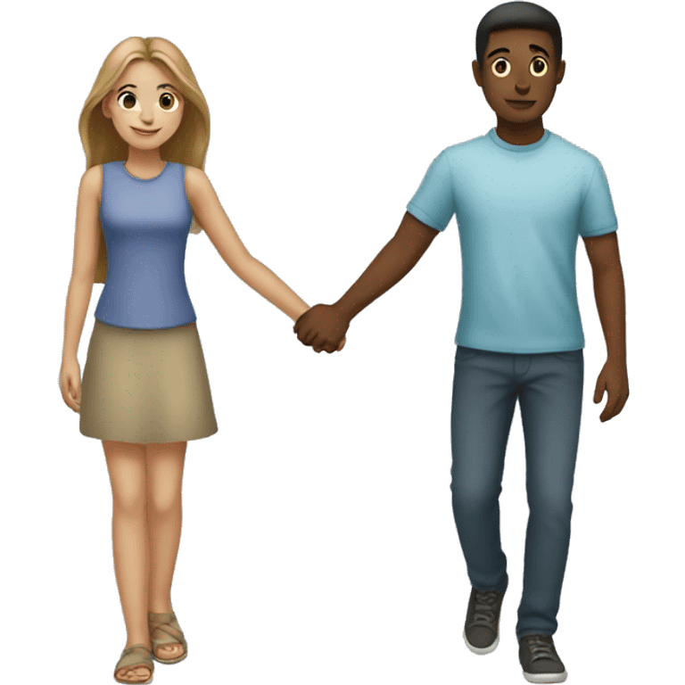 a girl and guy holding hands emoji