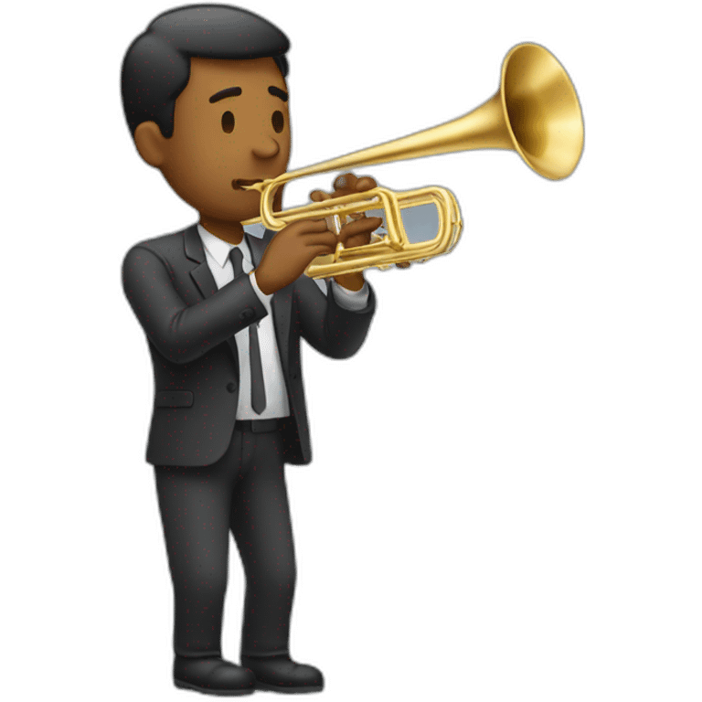 Man blowing a trombone emoji