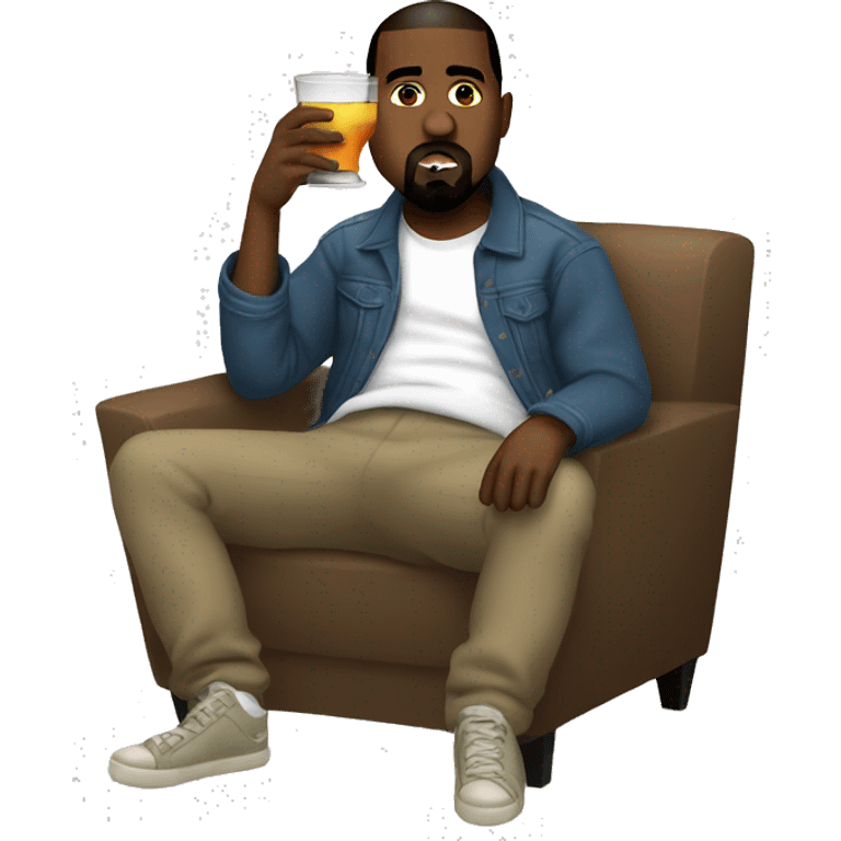 Kanye west with a drink emoji