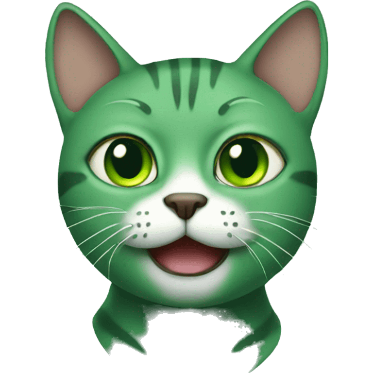 Green cat emoji