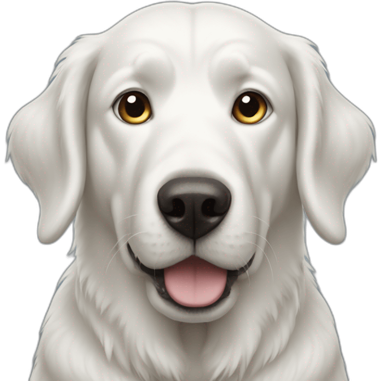 Big white dog with white eyes  emoji