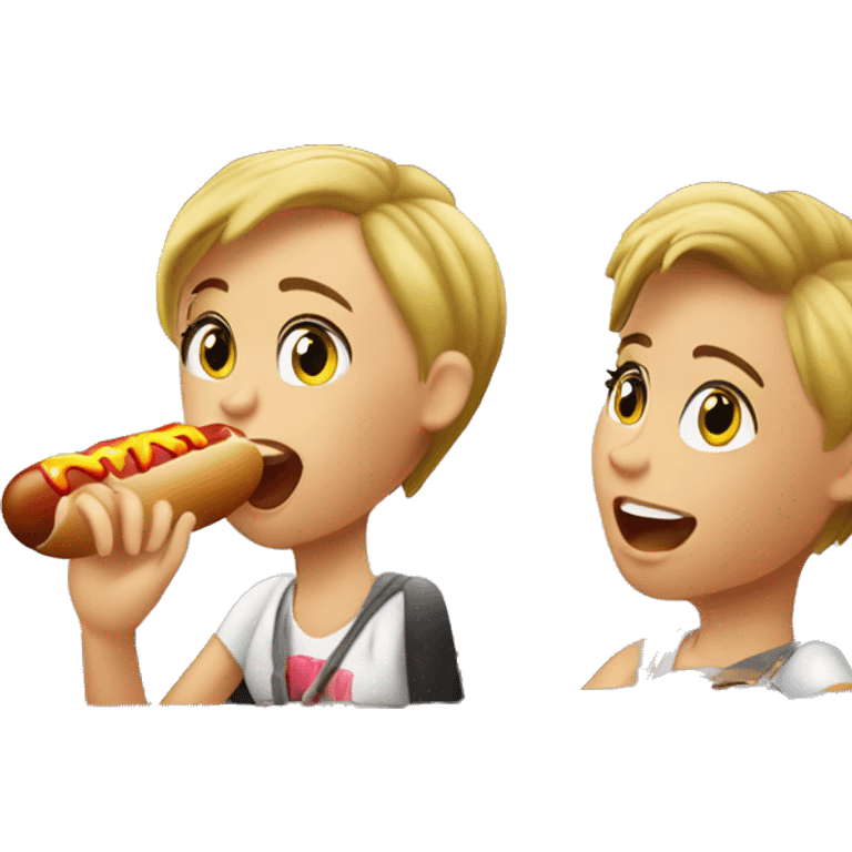 Miley Cyrus eating a hot dog while driving  emoji