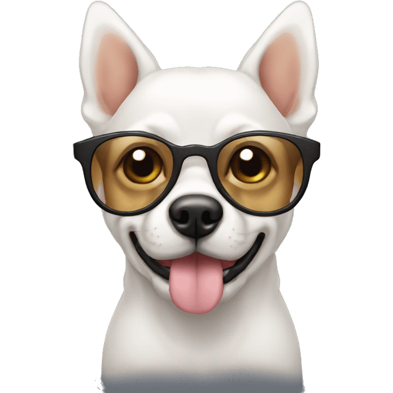 Perrito con lentes emoji