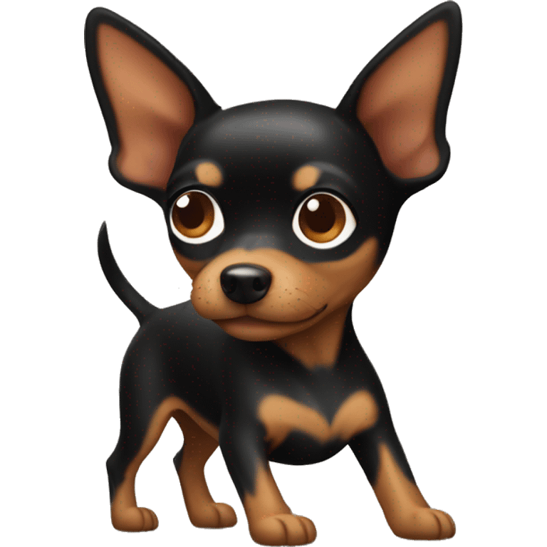 Dog black and brown toy terrier  emoji