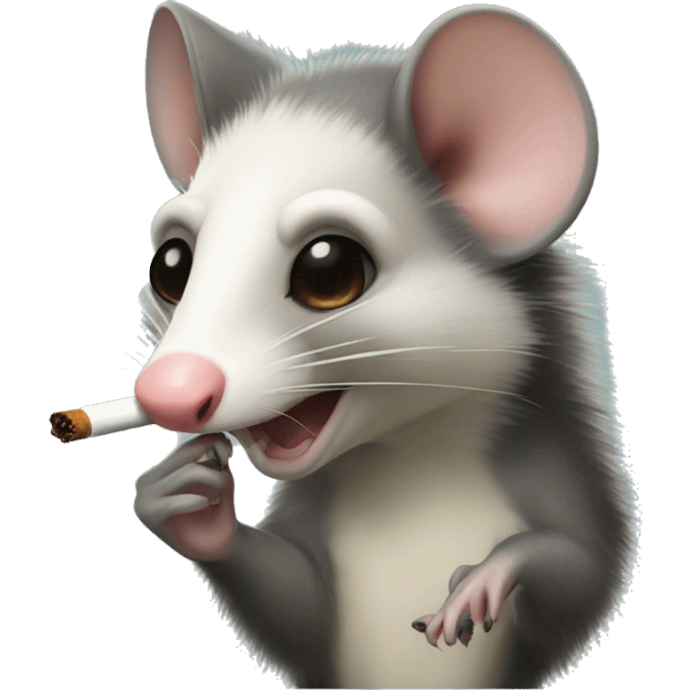 Opossum smoking emoji