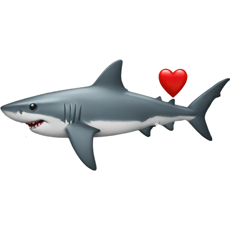 Shark with a red haert emoji