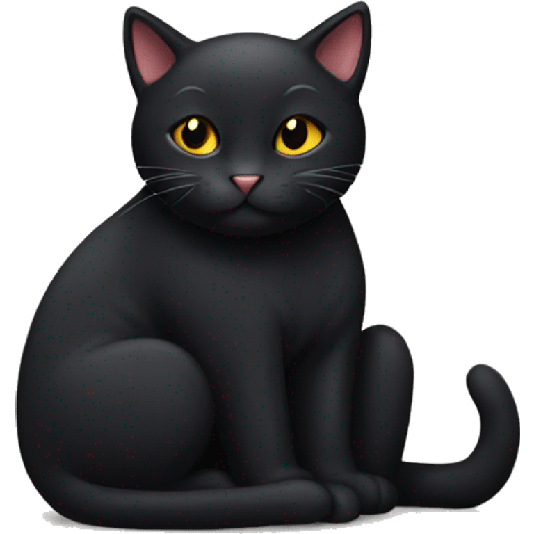 Cuddling black cat  emoji