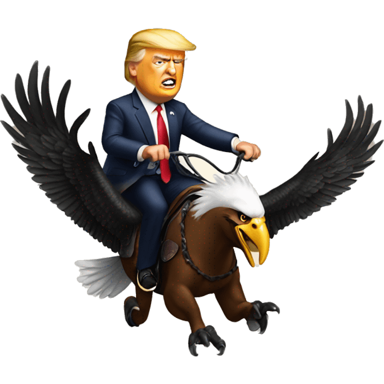 Trump riding and eagle emoji