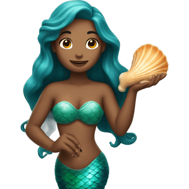 mermaid holding seashell emoji