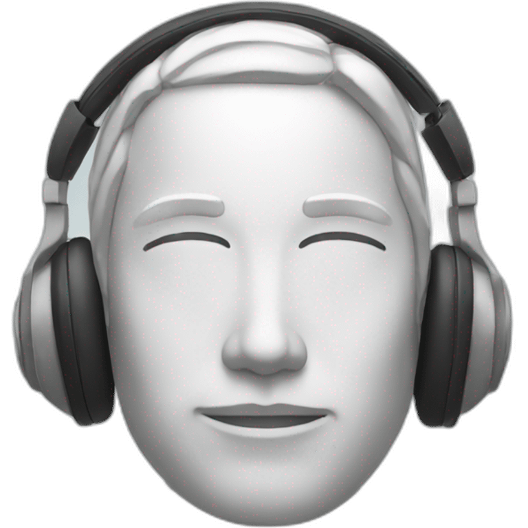 Peaceful face with headphones emoji