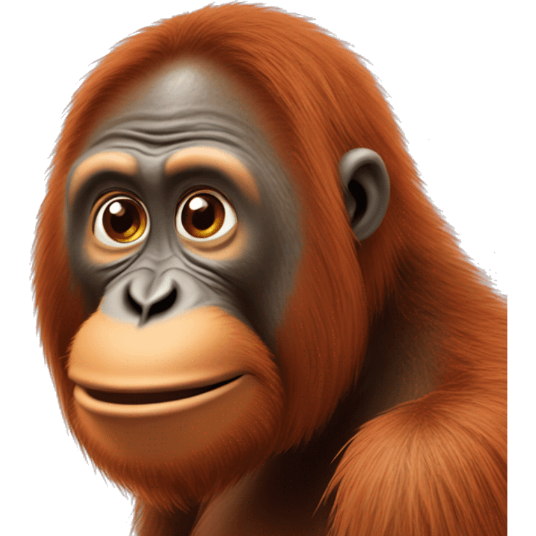 şapa giymiş takımelbiseli bir orangutan emoji