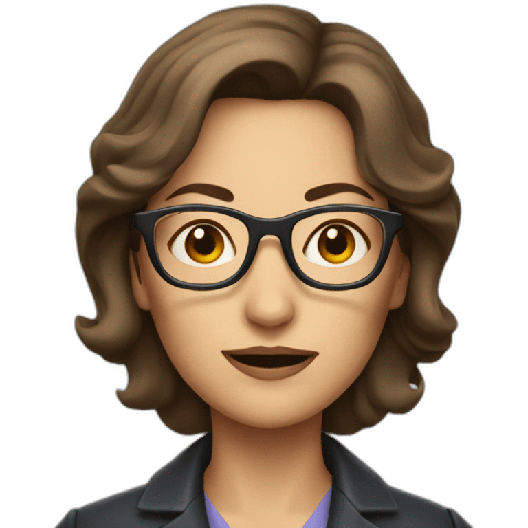 middle-aged detective woman with brown midhair and glasses emoji