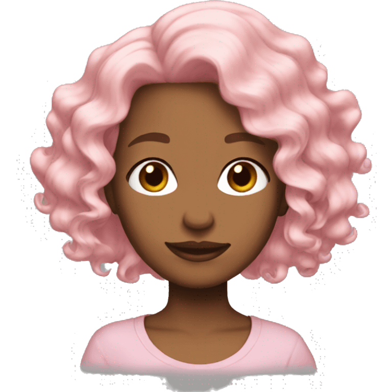 light pink wavy hair  emoji