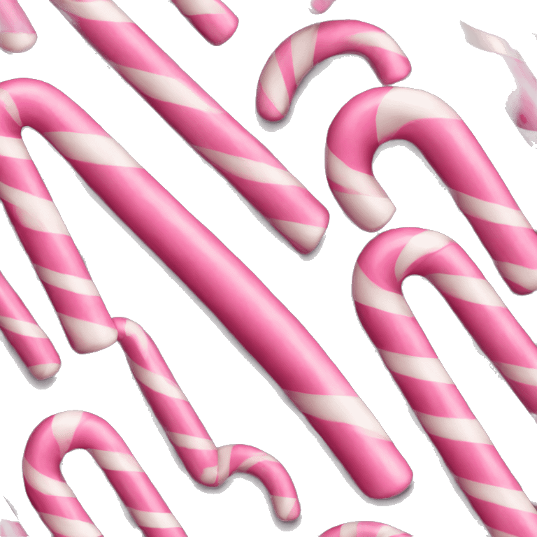 Pink candy cane with bow emoji