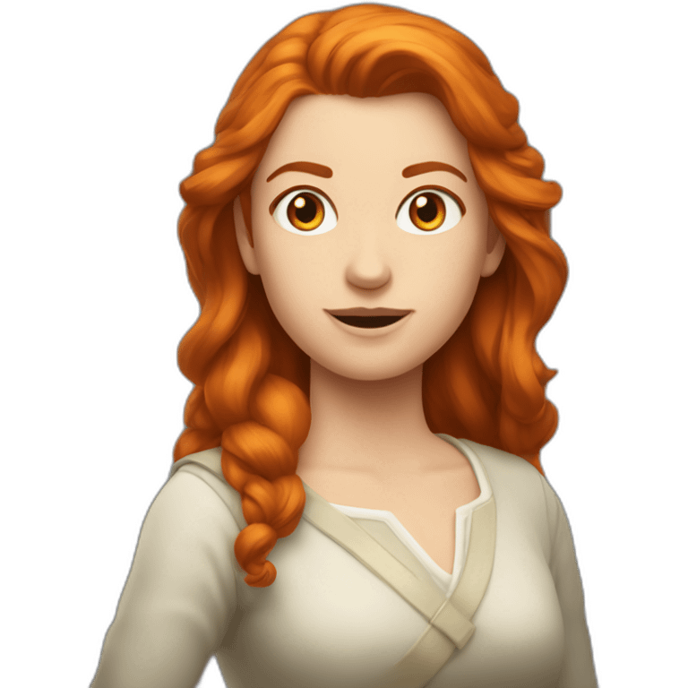 Une rousse avec des cheveux en bataille  emoji