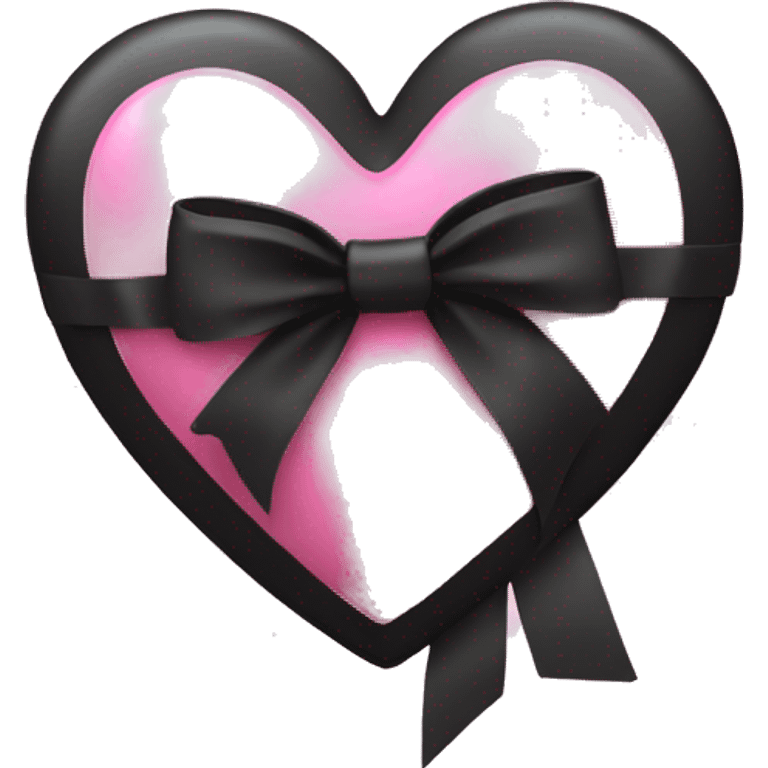 pink heart with a black bbow  emoji