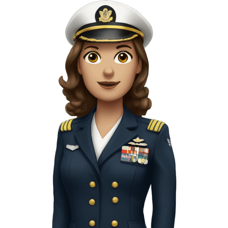 navy officer woman brown hair  emoji