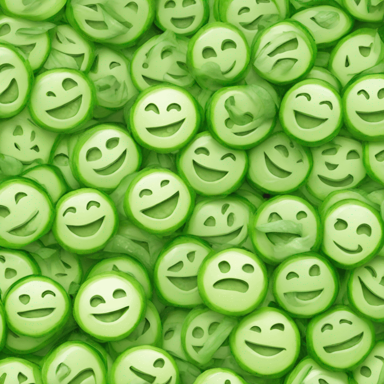 Smiley face with cucumber emoji