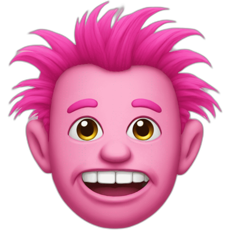 Pink troll with lashes emoji