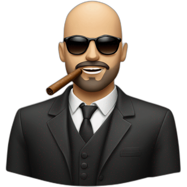 bald guy with beard and sunglasses and a cigar in his mouth emoji