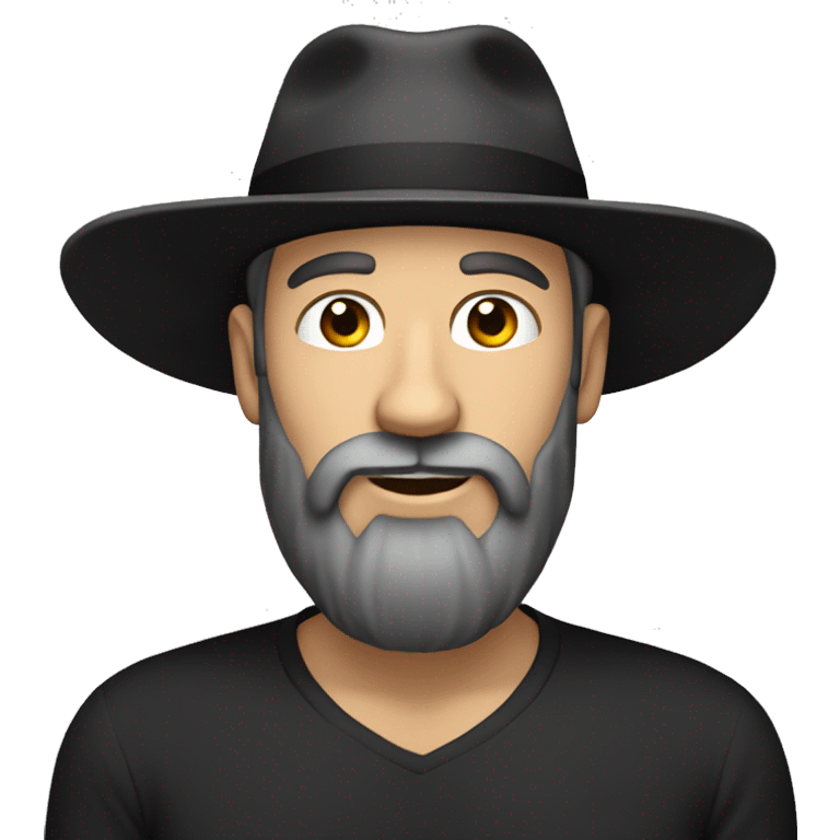 White man with long black beard and backwards hat emoji