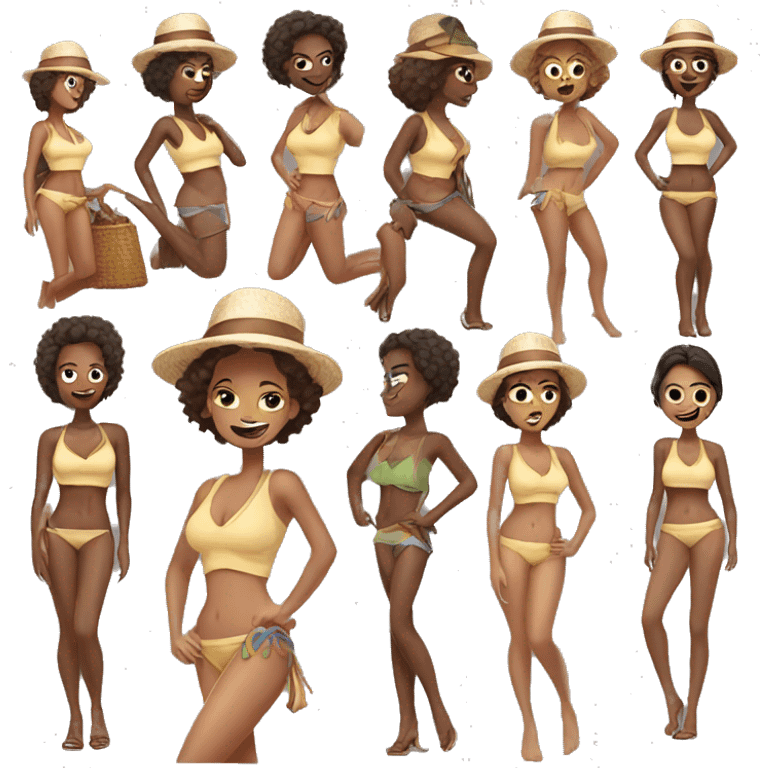 Attractive women on holiday emoji