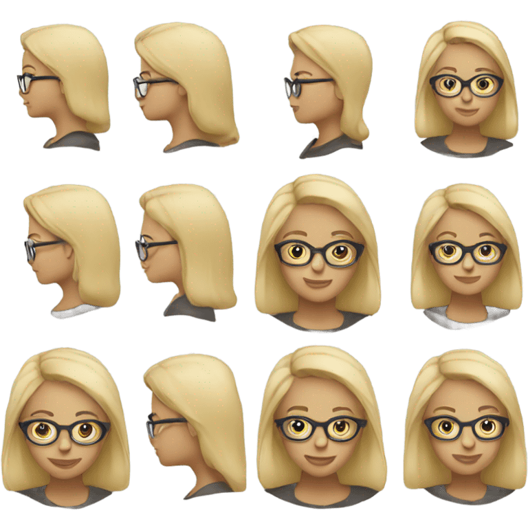 Blonde woman side profile wearing glasses  emoji